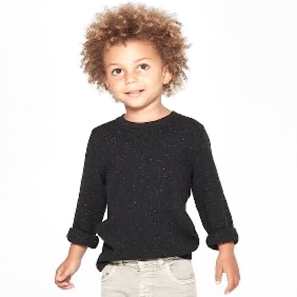 Cat & Jack Black Confetti Dots Long Sleeve Thermal T-Shirt, Toddler Size 18 Mos.